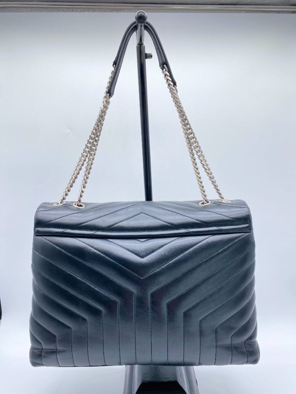 YSL Large Loulou Black | Saint Laurent Matelassé Chain Bag 🖤 Simone - Picture 4 of 16
